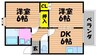 シティパークＡ 2DKの間取り