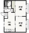 パークサイド学南Ｂ 2DKの間取り