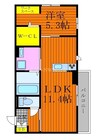 Fフォレスト 1LDKの間取り