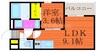 REGALEST JM 富田 1LDKの間取り