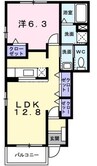 エアリーヴィラ 1LDKの間取り