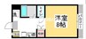 サンライト津島Ⅲ号館 1Kの間取り