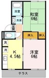 グリーンゲイブルズ 2Kの間取り