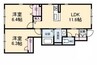 ヴィラ・ノーブル庭瀬 2LDKの間取り