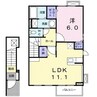 カサブランカ　Ｂ 1LDKの間取り