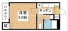 サンガーデン今 1Kの間取り