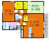 スプランドール 2LDKの間取り