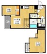 グランティック若葉町 1LDKの間取り