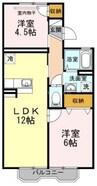 パレーシャル爽 2LDKの間取り