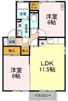 ルミエール　Ｄ棟 2LDKの間取り