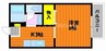 モデラート２１　A棟 1Kの間取り