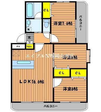 間取図 ロイヤルコート伊島