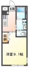 メゾン　サフィール 1Kの間取り