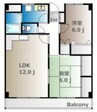 翔阿園マンション 2LDKの間取り