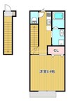 仮）田益AP3 1Kの間取り