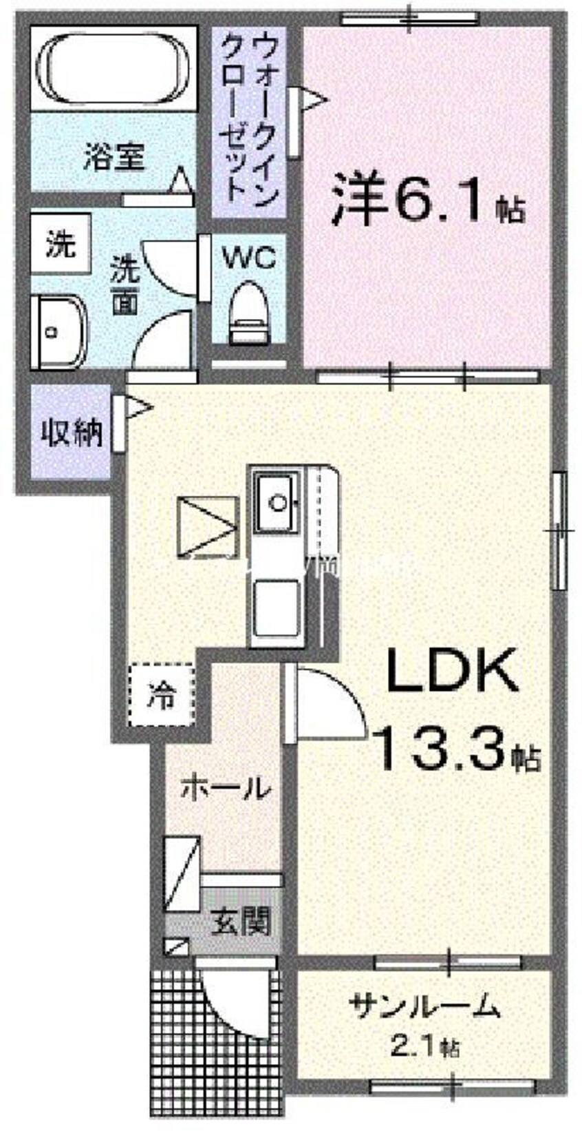 間取図 クレール六番館