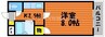 クレセール下伊福 1Kの間取り