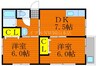 エムズコート妹尾 2DKの間取り