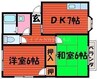 コーポジュン２ 2DKの間取り