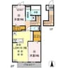 フェリスコートⅡ 2LDKの間取り