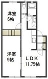 ベルリード平野Ａ 2LDKの間取り