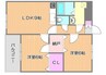 岡崎コーポ 2LDKの間取り