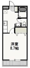 ウィスティリア伊福 1Kの間取り