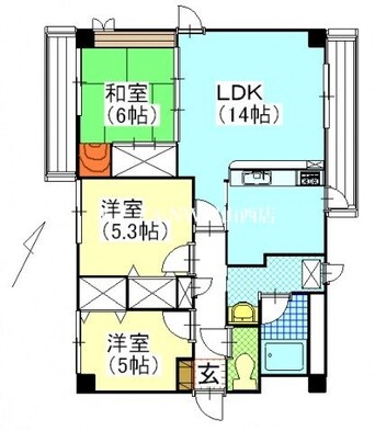 間取図 グリーンビレッジ北方