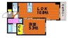 エスコパークヒルズ問屋町 1LDKの間取り