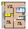 ラ・ルーチェ芳泉 2LDKの間取り