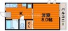 レトア南輝　A棟 1Kの間取り