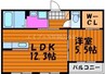 フローラルコート 1LDKの間取り