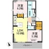 Tiare Manbai 2LDKの間取り