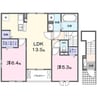 マルカ今保 2LDKの間取り