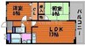 スカイロード 2LDKの間取り