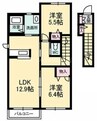 コーポカノン　A 2LDKの間取り