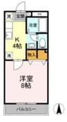 ライフ西市 1Kの間取り