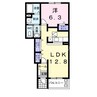 サンリットパル 1LDKの間取り
