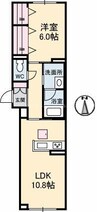 メゾンルララ　西古松 1LDKの間取り