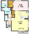 HAPPINESS　くにしろ　Ｂ棟 1LDKの間取り