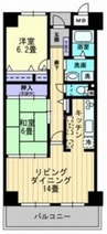 サーパス鹿田 2LDKの間取り