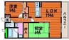 グリーンビレッジ北方 2LDKの間取り