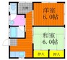 十日市西町貸家 2DKの間取り