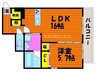 ＳＵＮ　ＦＯＲＥＳＴ　鹿田 1LDKの間取り