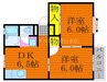 サンライズ久米　Ａ棟 2DKの間取り