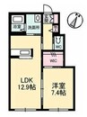 コーポ　カノン　B棟 1LDKの間取り