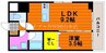 スカイガーデン春日町 1LDKの間取り