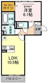 レーブ・マルシェ 1LDKの間取り