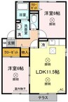 セジュールＮＡＮＢＡ 2LDKの間取り