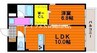 ハアラン高柳 1LDKの間取り